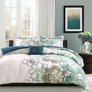 NEW MiZone Allison Reversible 4-Piece Duvet Cover Full/Queen